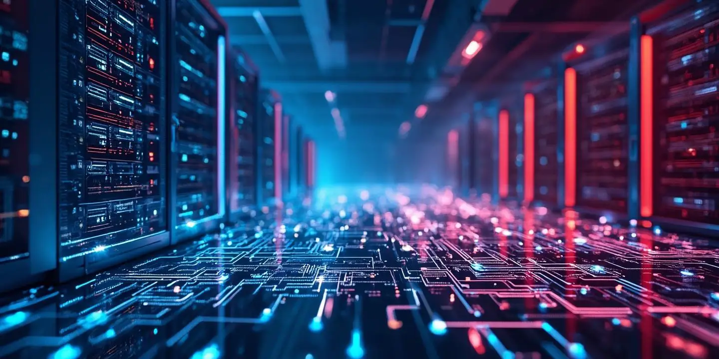 Advanced server room with cutting-edge technology